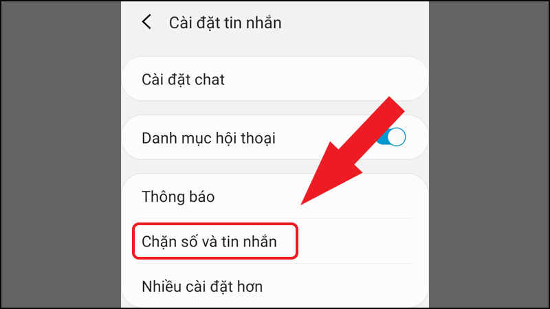Nhấn Chặn số v&agrave; tin nhắn